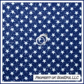 Unbranded BonEful Fabric FQ Cotton Quilt Navy Blue White Sliver Glitter Dot American STAR