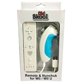 Old skool Remote and Nunchuck controller Compatible with Wii and Wii U - White