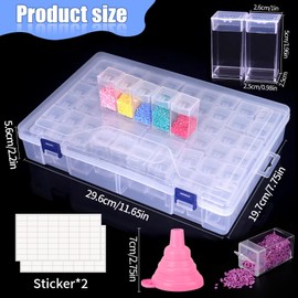 Diamond Painting Storage Box, 60 Grid Diamond Painting Accessory Boxes, Removable Plastic Storage Box for Diamond Embroidery, DIY Crafts, 5D Diamond Painting Accessories Tool Assortment Box