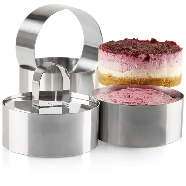 Uncle Jack Professional Stainless Steel Food Tower Presentation Cooking Rings