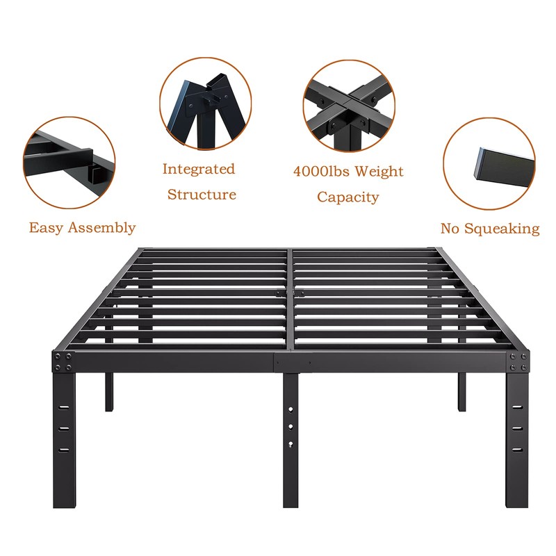 COMASACH 16 Inch Bed Frames Queen Size 3500 lbs Heavy