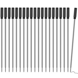 AZUREAL Pen Refills 20P, Replaceable Ballpoint Pen Refills, 1mm Medium Tip, Pen Refills for Twist Pens, Black Ink