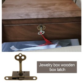 ECSiNG 3 Sets Cabinet Lock Exquisite Decorative Jewelry Box Lock with Keys & Screws Vintage Wooden Box Lock Furniture Case Box Small Lock Zinc Alloy Antique Bronze