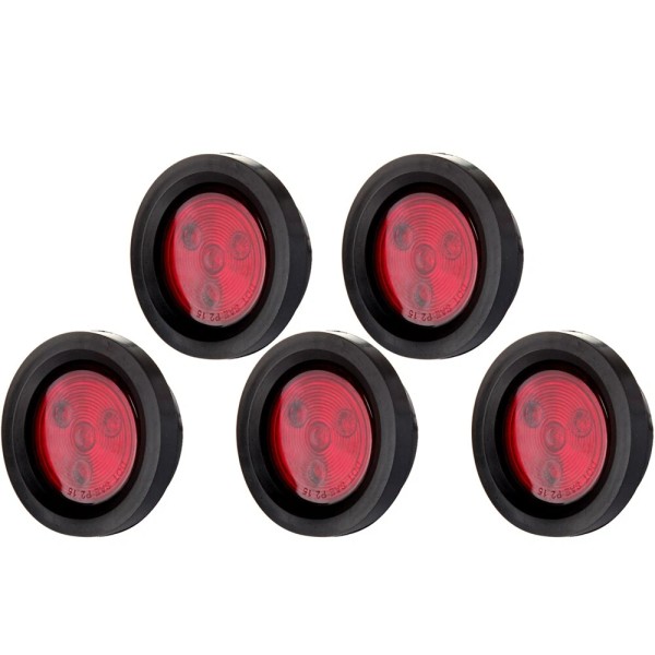Revi_Proauto 5PCS RED 2.5" ROUND 4LED SIDE MARKER CLEARANCE TAIL