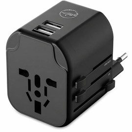 Mobility Lab ML314044 - Travel Adapter with 2 USB-C Ports - Fast Charge 20 W - Compatible with More Than 200 Countries - 4 Devices Simultaneously