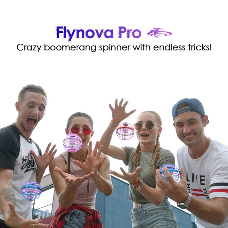 Flynova Pro Flying Ball Boomerang Spinner Dynamic RGB Lights Double