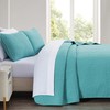 Chezmoi Collection Austin 3-Piece Oversized Bedspread Coverlet Set (Queen, Turquoise)