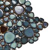 Hominter Artisan Pebble Mosaic Tile Sheet Irregular Blue Green Stone-Look