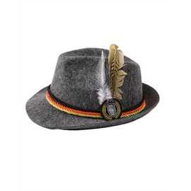 COSAVOROCK Oktoberfest Hat Men German Bavarian Alpine Hats 2 Pieces, Grey&Green, L