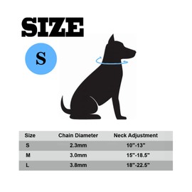 Adjustable Stainless Steel Collar for Dogs, Quick Release Buckle, Training Collar for Small Medium Large Dogs, Helps Prevent Dogs from Pulling (3.8mm, Neck Size 18"-22.5")