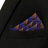 [S&W SHLAX&WING] Men's Necktie Pocket Square Blue Copper Tie Set