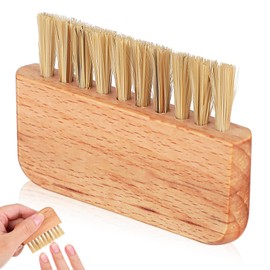 FOMIYES Wooden Nail Brush Finger Scrub Brush Nail Cleaning Brush Toenail Pedicure Scrubbing Tool for Women Men