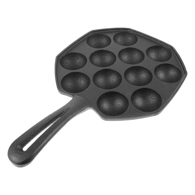 MUCKLILY Cast Iron Takoyaki Baking Pan 12-Cup Octopus Meatball Mold