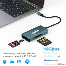 CFexpress Lector de Tarjetas USB-C 3.2, 3 en 1 CFE Tipo-B y SD y Micro SD TF, USB C para CFE Tipo B Lector de Tarjetas de Memoria para Cámara Nikon Ca