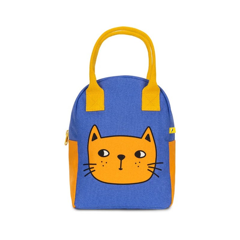 Fluf Zipper Lunch Bag (Various Designs), Solid Black