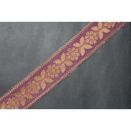 JASDEE Vintage Jacquard Border Trim Ribbon 2" Inch Width Floral Style A1286 - A1286, Per Yard, Black Copper (As Picture)