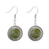 Connemara Marble Earrings & Celtic Weave Rhodium Plated