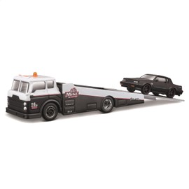 Maisto 1/64 Elite Transport Mini Car Diecast Car Assembled (Ramp Truck /1987 Buick Grand National - Black)