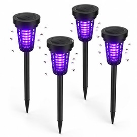 2026 Solar Bug Zapper Outdoor(4 Pack)–Solar Mosquito Zapper Outdoor Mosquito Repellent Outdoor,Mosquito Trap Used to Keep Gnat Small Flying Insect Away,Solar Bug Zapper Outside for Yard Garden