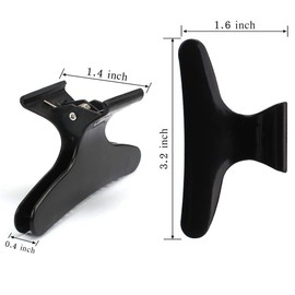 BAHABY Hair Clips for Styling Sectioning 12 Pack Black White Butterfly Clamps Hair Claw Clips Pro Salon Hair Clips for Styling, Sectioning, Cutting and Coloring