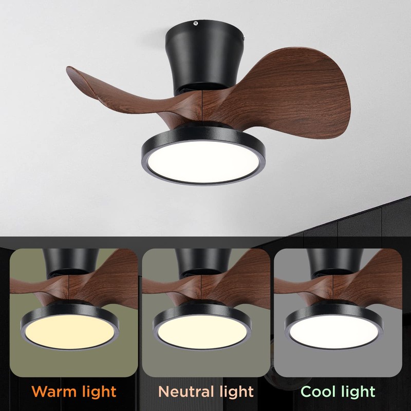 ocioc Quiet Ceiling Fan with LED Light 22 inch Large