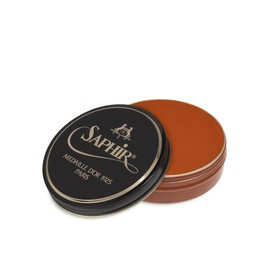SAPHIR Medaille d’Or Pate De Luxe - Natural Wax Shoe Polish for Leather Shining - 50ml - Cognac