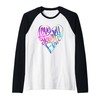 Love yourself first - heart Triangles Polygon Colorful Raglan Baseball