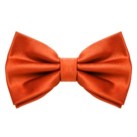 MASADA Men's Bow Tie Silk Look Fully Adjustable Handmade Hook Closure 12 x 6 cm 100% Polyester, orange