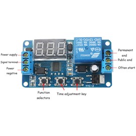Comidox 1Pcs Automation DC 12V Time Delay Relay Module LED Display Digital Delay Timer PLC Delay Time Control Switch 0.1Sec to 999Min Adjustable