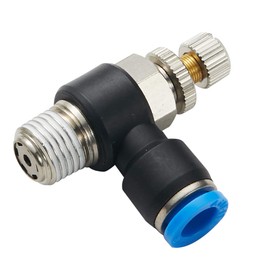 ASC-04-02 1/4" Tube OD x 1/8" NPT Thread Air Flow Contol Valve Male Elbow Push to Connect Pneumatic Tube Fitting with Regulator Composite