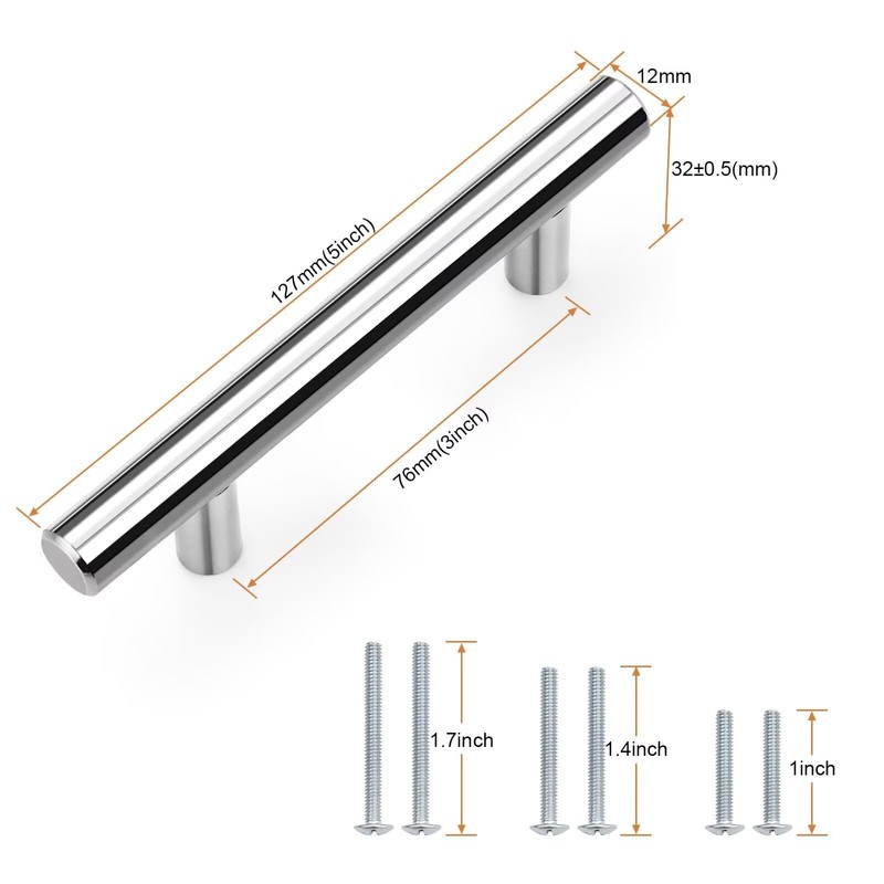 Probrico 30 Pack Hole Centers (76mm) 3inch Polished Chrome Kitchen