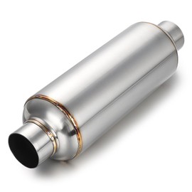 A-KARCK 2.0" Inlet Exhaust Resonator, Muffler Resonator 2.0" Inlet 2.0" Outlet 14'' Overall Length Stainless Steel
