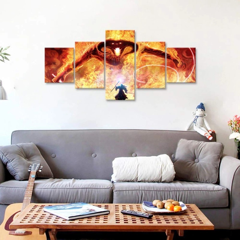 Yatsen Bridge Fans' Gift Giclee Wall Art Balrog and Gandalf