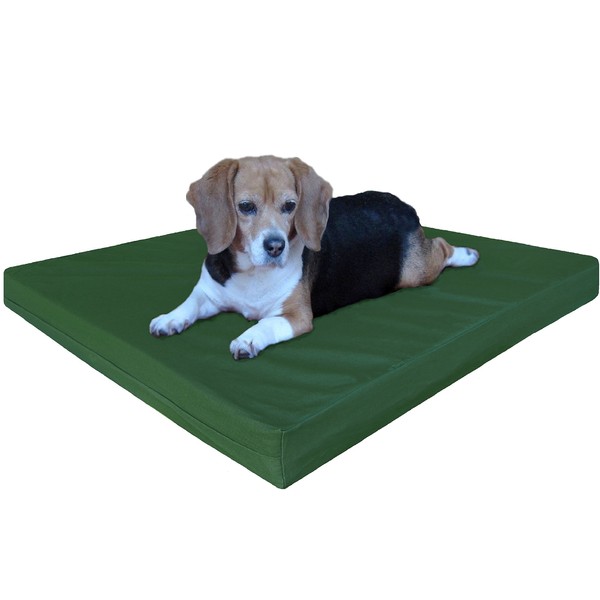 Dogbed4less Orthopedic Memory Foam Dog Bed with Durable Canvas Cover, Waterproof Liner and Extra Pet Bed Case, Medium Large Gel Cooling 37X27X4 Pad