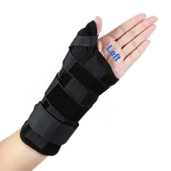 TODDOBRA HKJD Thumb Wrist Support Spica Splint,De Quervain's Tenosynovitis & Carpal Tunnel/Spica Splint Relieves Wrist Pain, Arthritis, Sprains & Fracture Forearm Support Cast (M for Left Hand)
