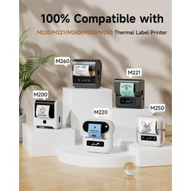 Memoking Thermal Labels Compatible with Phomemo M220, M221, M250, M200 and Memoking M260 Label Printer, 2.75"x3.14" (70 mm x 80 mm), 100 Labels/Roll, Black on White, Ideal for Address, Barcode