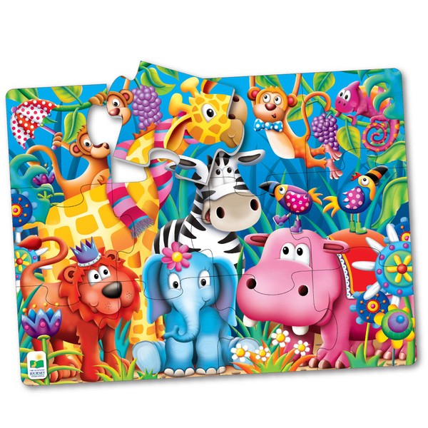 The Learning Journey My First Big Floor Puzzle - Jungle Friends - 12-Piece Toddler Puzzle (2 x 1.5 feet) - Educational Gifts for Boys & Girls Ages 2 and Up, Multi