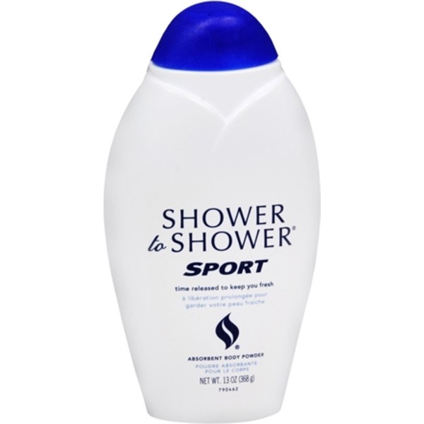 SHOWER TO SHOWER Body Powder, Sport 13 oz (Pack of 8)