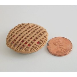 1:12 Scale Cherry Pie Dessert Meal Dinner Dollhouse Miniature Doll Food Fairy Garden Dinner Lunch Meal Dessert