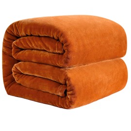 funky gadgets Fleece Blanket Sofa Throw Versatile Fluffy Warm Blanket Soft Throw for Bed Mango Flannel Blankets Throws for Sofa Couch Double, Orange 150x200cm