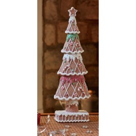 Three Kings Large Christmas Glitter Gingerbread Christmas Tree Table Top Decoration 30cm Tall