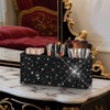 Bling Makeup Brush Holder Organizer, 3 Slot Sparkle Cosmetics Brushes
