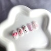 [Premium handmade embossed nail] Cutie pink cat - short oval