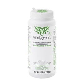 Vital Green Talco Natural de Alumbre de Potasio, Protección Duradera contra el Olor para Pies y Cuerpo, Apto para Adultos y Niños, 100g (1 und)       