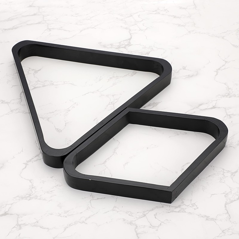 OwnMy Set of 2 Black Wooden Billiard Ball Racks Set,