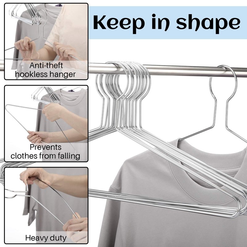 Leinuosen 12 Pack Anti-Theft Security Hangers 17 Inch Heavy Duty