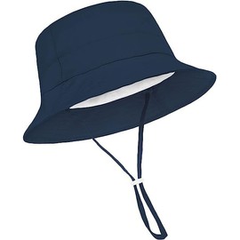 Durio Baby Sun Hat Breathable Summer Hat Children's Fishing Hat UV Protection Unisex Cap with Adjustable Ties, Tibetan Blue B