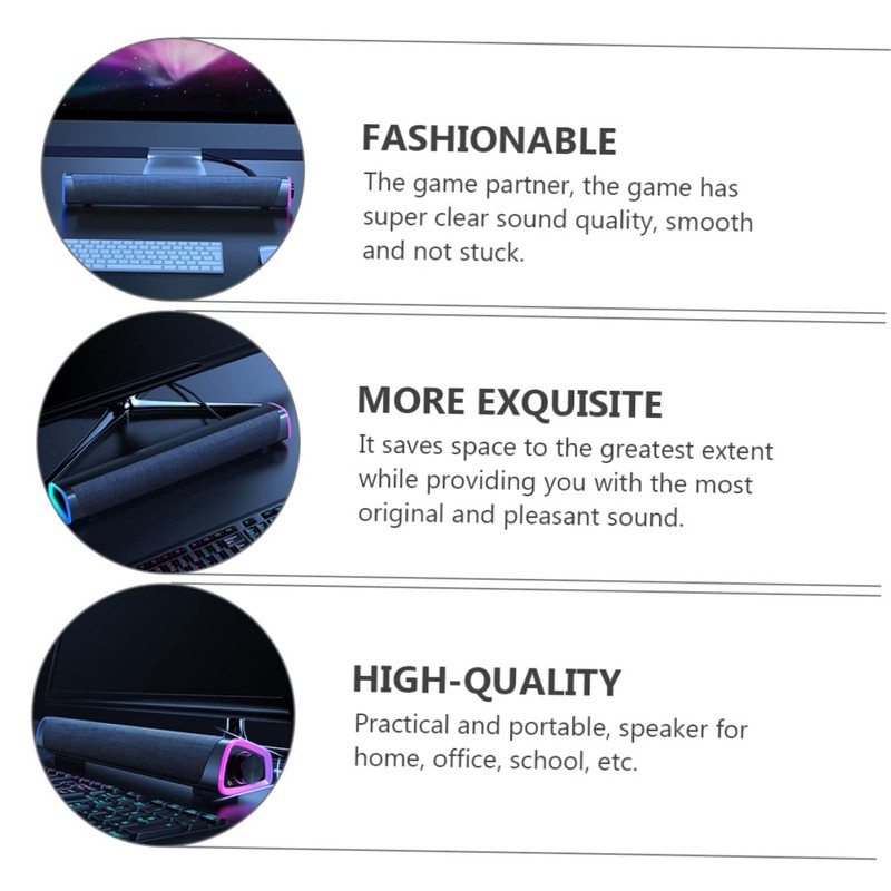 jojofuny Soundbar Box Wired Dual Speaker for Home Office and