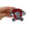 Ivamis Psychobilly Skull and Wrenches Patch - 4.5x3.5 inch -