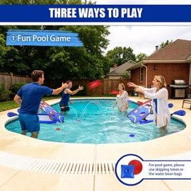 ROSE ME Pool Cornhole Game Floating, Double Sided Pool Games for Adults, 3x2ft Water and Land Dual-Purpose Corn Hole Boards Set,Easy Set Up, Portable Fun Toys for Poolside, Beach, Lake